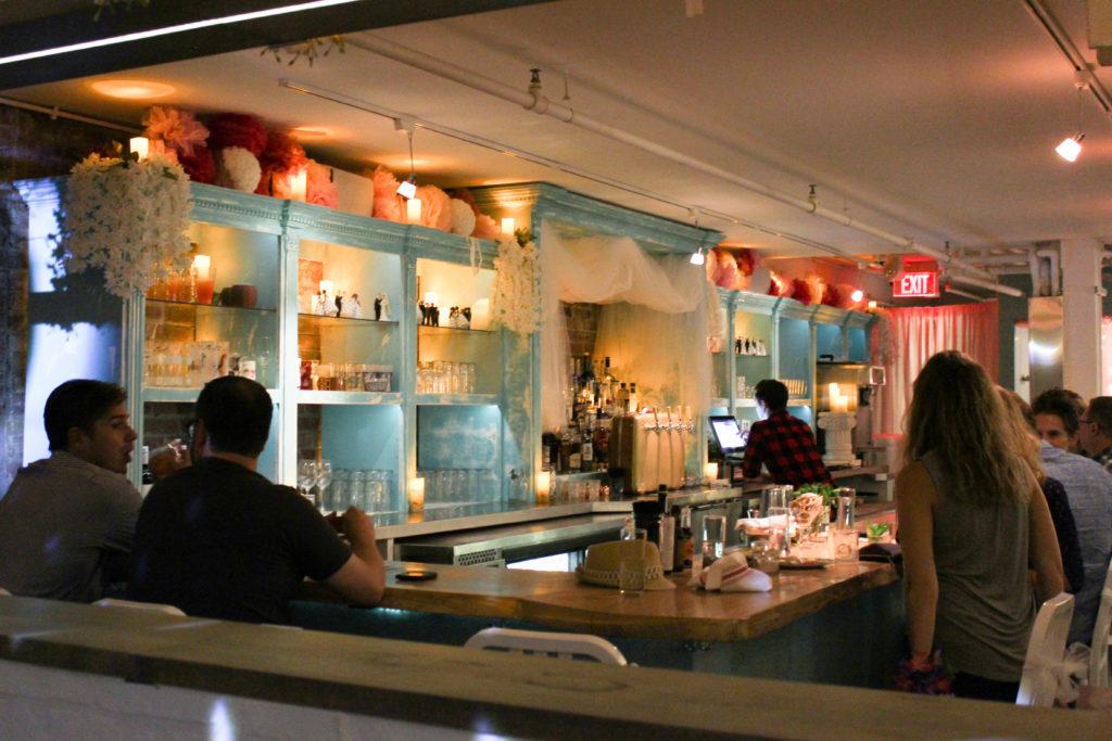 Destination Wedding, located at 1800 14th St. NW, has a baby blue bar that serves craft cocktails.
