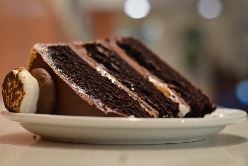 Fare Well’s s’mores cake ($8) consists of three layers of rich chocolate cake with layers of marshmallow, chocolate frosting and graham cracker crumble. 