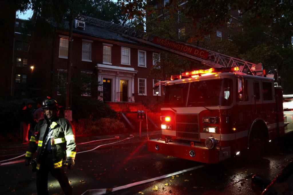 Firefighters and GW Police Department officers responded to an incident on the 600 block of 21st Street NW Thursday night and closed the street for about 30 minutes.