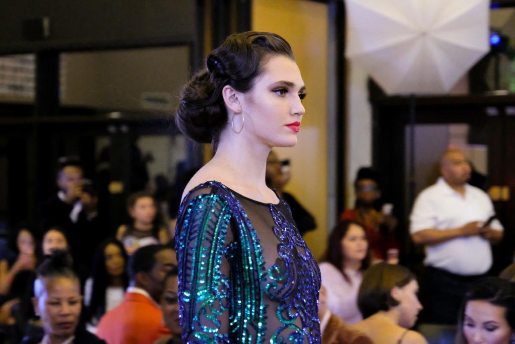 Volleyball middle blocker Alexis Lete walked the runway for the first time at D.C. Fashion Week in the finale show at the Embassy of France. 