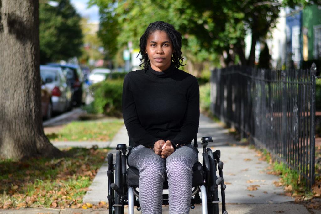 After a car accident rendered her quadriplegic in 2015 – two years into her studies at the Corcoran School of the Arts and Design – alumna Tyree Brown now works on 8-by-10-inch canvases with her non-dominant hand. 