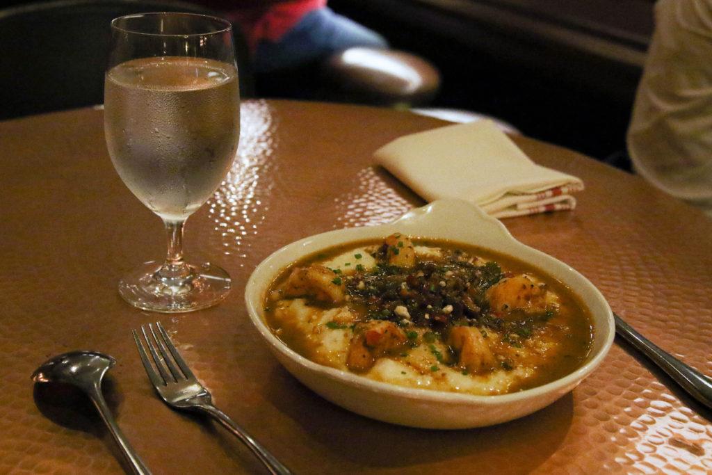Shrimp and grits ($16) at Jose Andres' America Eats Tavern stays true to its roots, with stone ground grits from Virginia that are cooked in aged Wisconsin cheddar. 