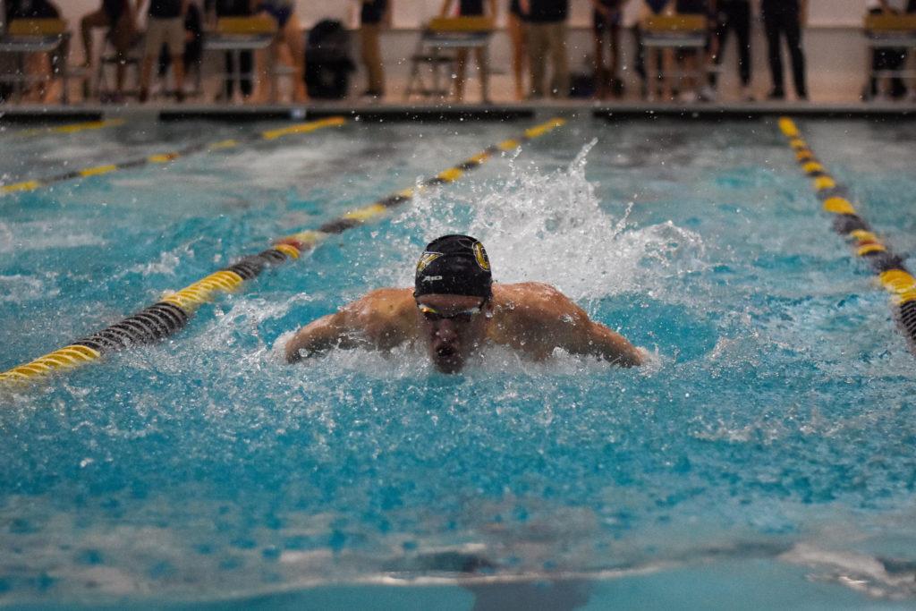 Freshman Dylan Arzoni is one of 17 freshmen to join GWs swiming and diving program this year. 