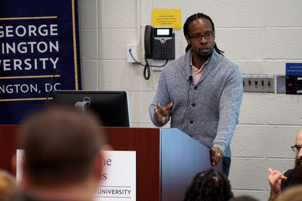 Ibram Kendi, a professor of history and international relations and founding director of the Antiracist Research and Policy Center at American University, spoke in Ross Hall for the third annual Martin Luther King Jr. lecture Wednesday.