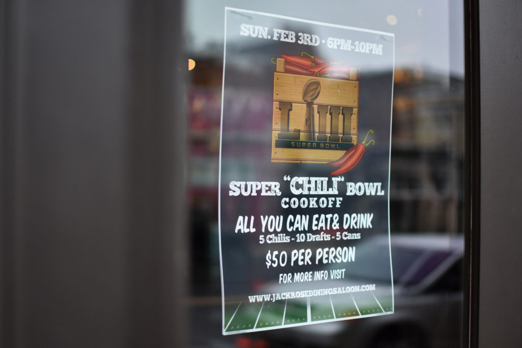 Jack Rose Dining Saloon is hosting its annual Super “Chili” Bowl Cook-Off, an all-you-can-eat-and-drink party located on its heated rooftop terrace. 
