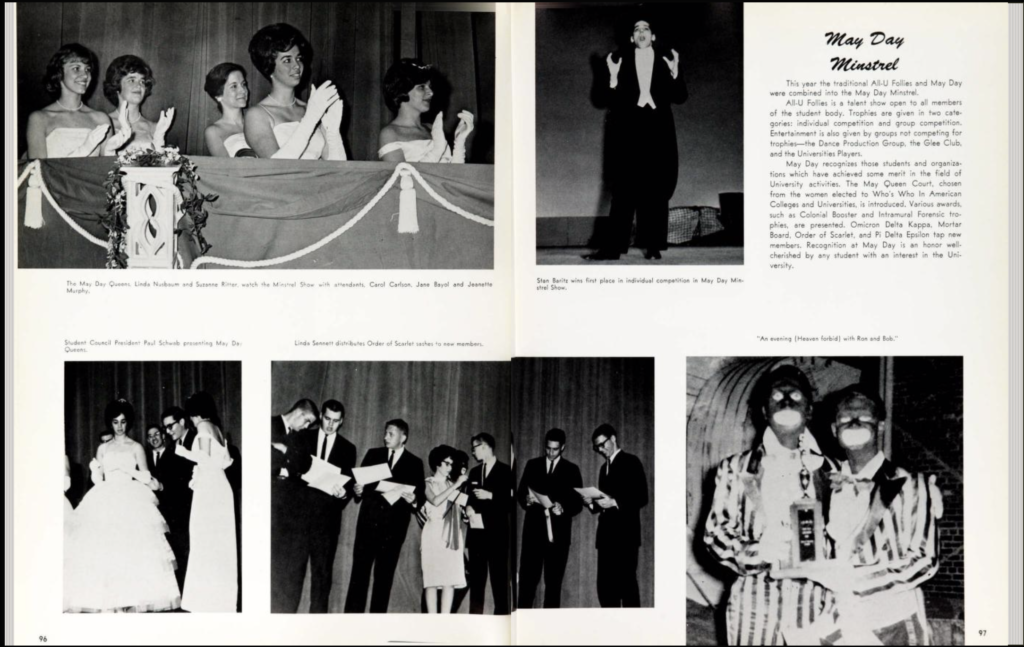 A+1964+yearbook+photo+appears+to+show+two+students+%E2%80%93+only+identified+as+Ron+and+Bob%C2%A0%E2%80%93%C2%A0in+blackface+at+a+talent+show.