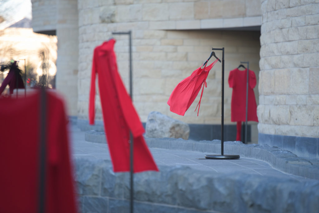 An exhibit named “The REDress Project, which highlights missing and murdered indigenous women, opened at the National Museum of the American Indian Friday. 