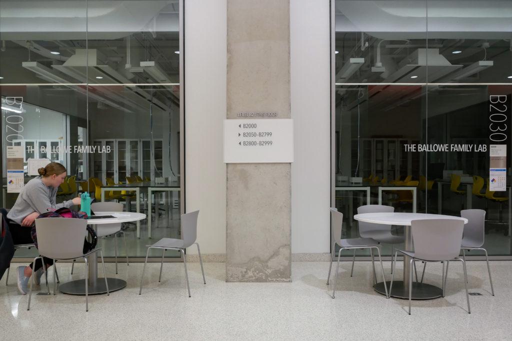The B2 level of the Science and Engineering Hall is home to sterile labs with very few students walking the halls, creating an extremely quiet environment that will allow you to study for hours on end. 