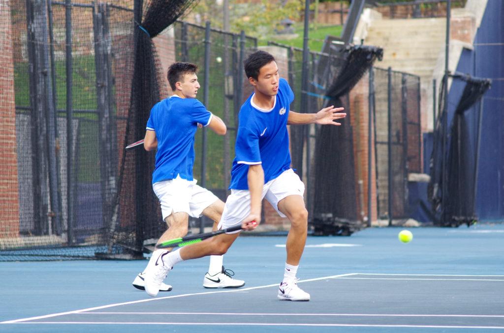 Freshman+Zicheng+Zeng+said+a+strong+showing+in+doubles+play+is+key+to+winning+matches+and+something+the+Colonials+need+to+focus+more+attention+on.+