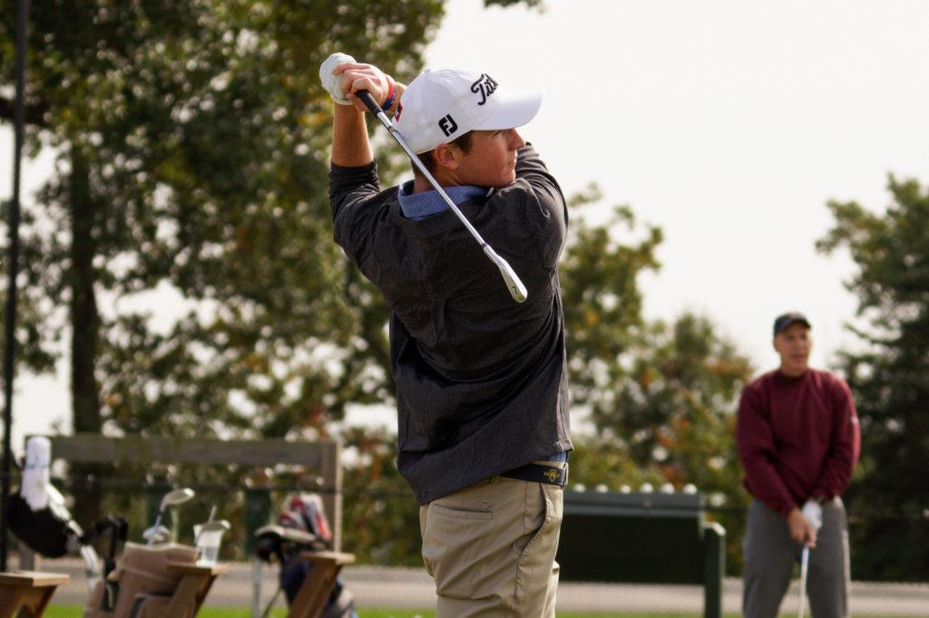 Logan Lowe swings his club during a practice at the Army Navy Country Club in October. 