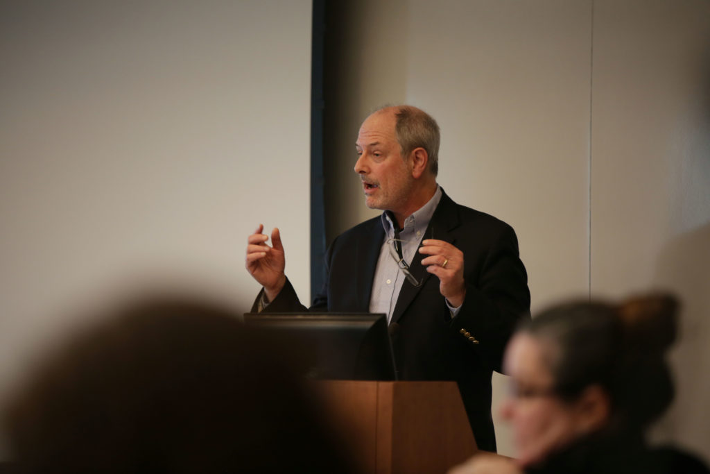 Jeffrey Gutman, the chair of the Faculty Senate’s professional ethics and academic freedom committee, introduced three resolutions to the faculty code Friday.