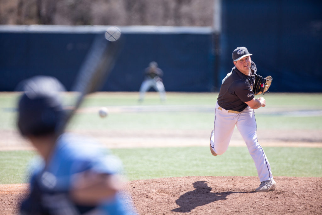 Sophomore infielder Tyler Hix throws a pitch during a home game against Rhode Island late last month. 