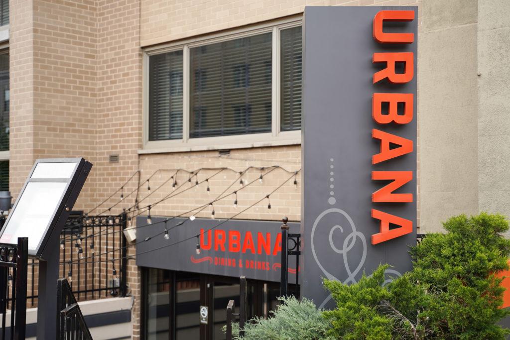 Urbana grows herbs and vegetables at a rooftop garden and uses the produce in its Italian cuisine.