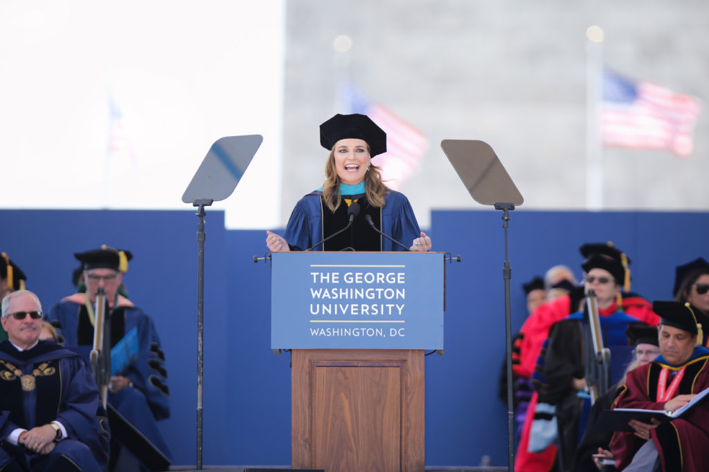 Savannah Guthrie, the co-host of the NBC News morning show “Today,” delivered the commencement address to 2019 graduates.