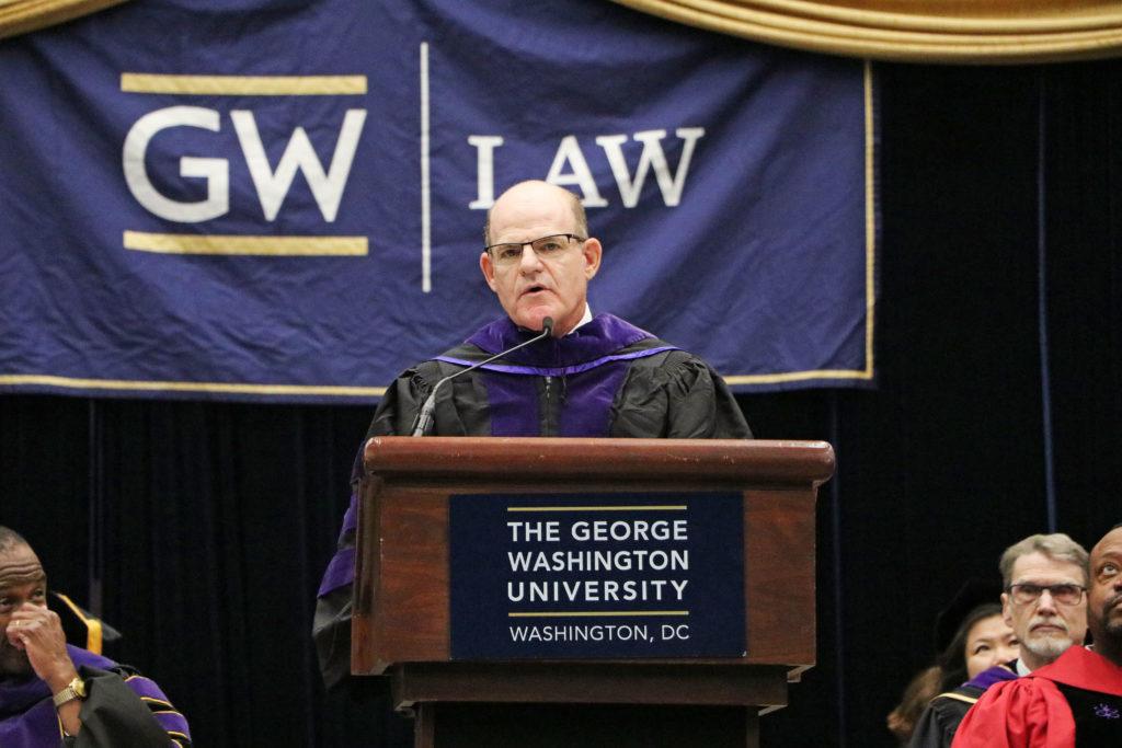 Scott Greenstein, the president and chief content officer of Sirius XM, tells law school graduates to give back to society.
