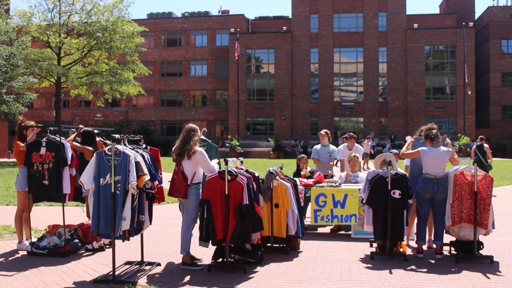 The founder of the instagram page @gwthrift hosted a pop-up thrift store in U-Yard Thursday afternoon.