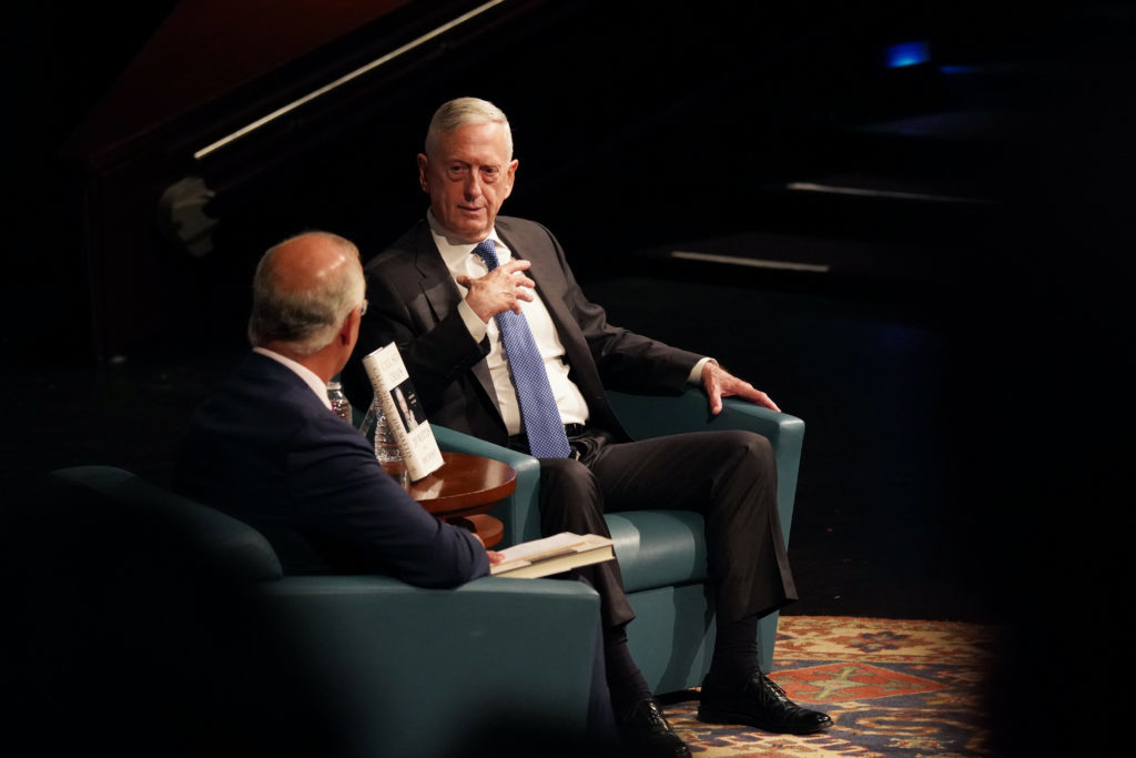 Marine+Corps+General+James+Mattis+discusses+his+new+memoir%2C+Call+Sign+Chaos%2C+with+New+York+Times+columnist+David+Brooks.