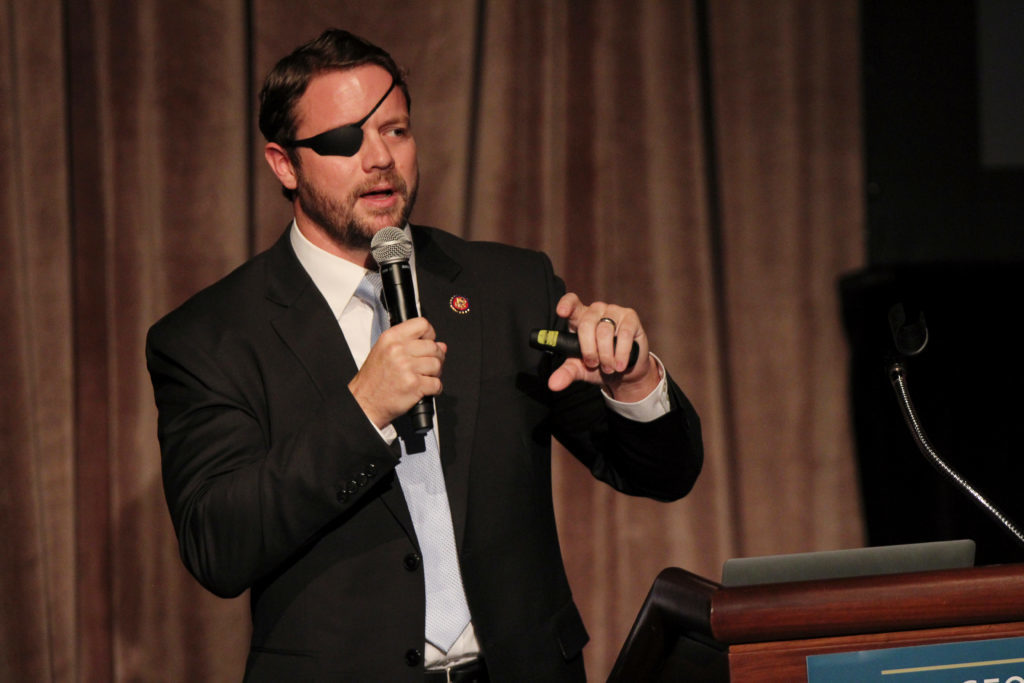 Rep. Dan Crenshaw, R-Texas, said at an event Tuesday that politicians should attack each others ideas, rather than each other.