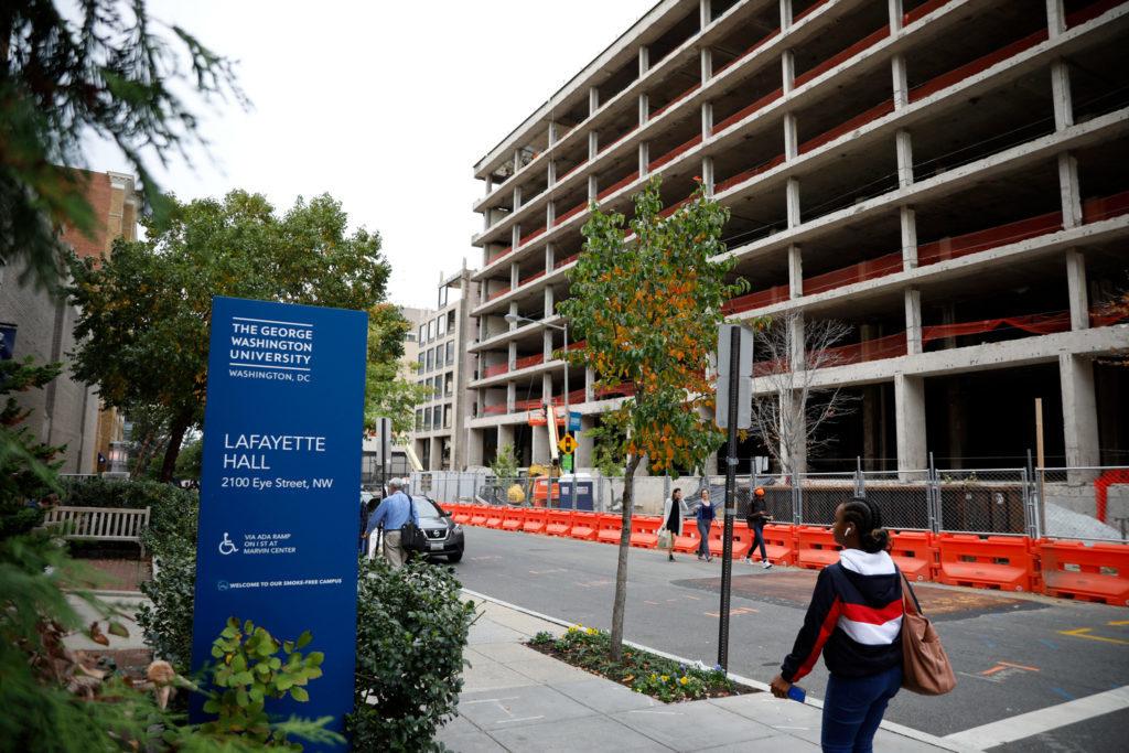 Lafayette Hall residents have complained about loud noise over the past couple of weeks from construction at 2100 Pennsylvania Ave.