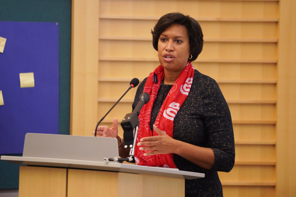 Mayor Muriel Bowser fielded questions from Ward 2 residents about addressing homelessness.
