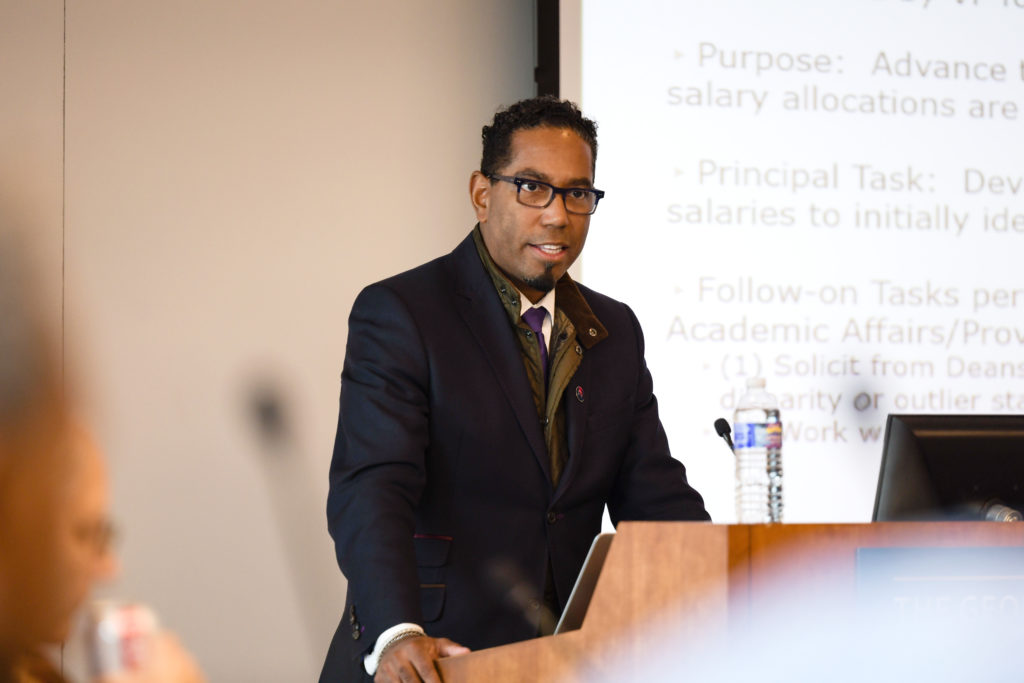 Christopher Bracey, the vice provost for faculty affairs, said at a Faculty Senate meeting Friday that officials have increased salaries for some faculty whose pay was not in the same range as their colleagues.