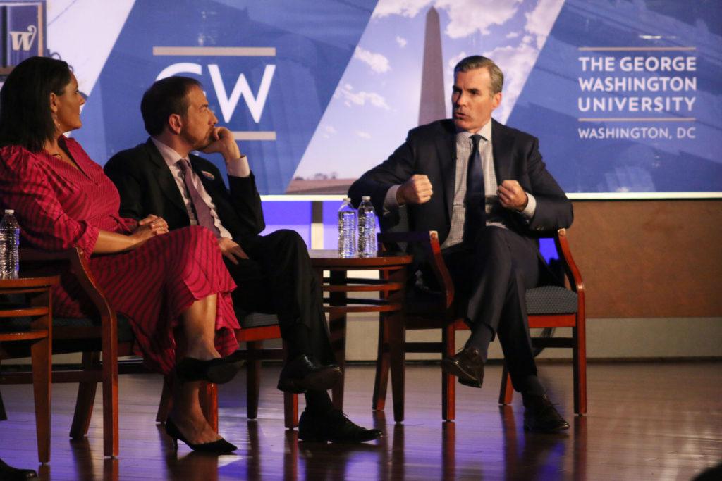 Political experts on a School of Media and Public Affairs panel discussed how impeachment preceding are affecting the 2020 presidential race.