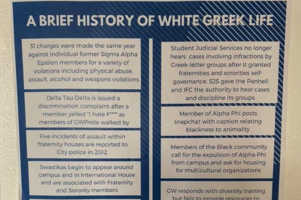 Feminist Student Union leaders posted flyers urging students to not go through sorority and fraternity recruitment this spring and acknowledge instances of racism and assault relating to the Panhellenic Association and Interfraternity Council. 