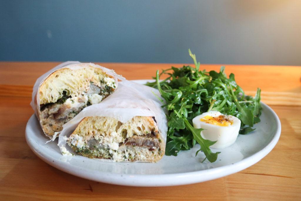 Green Almond Pantry’s eggplant confit sandwich is bursting with flavor and adds a crunch from its homemade bread.