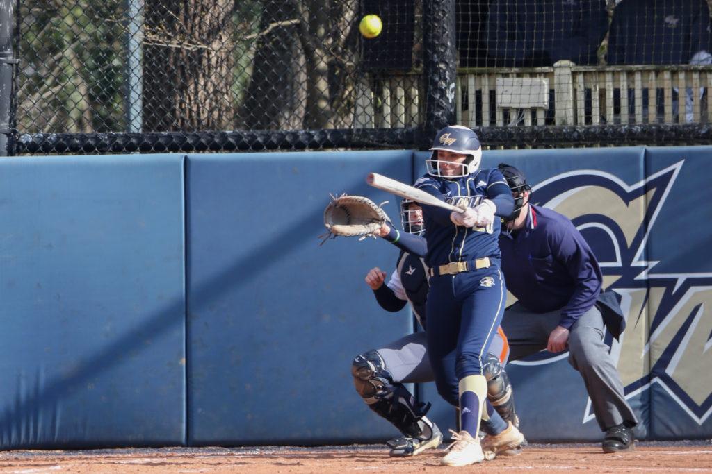 Senior utility Faith Weber threw two complete games for the Colonials. 