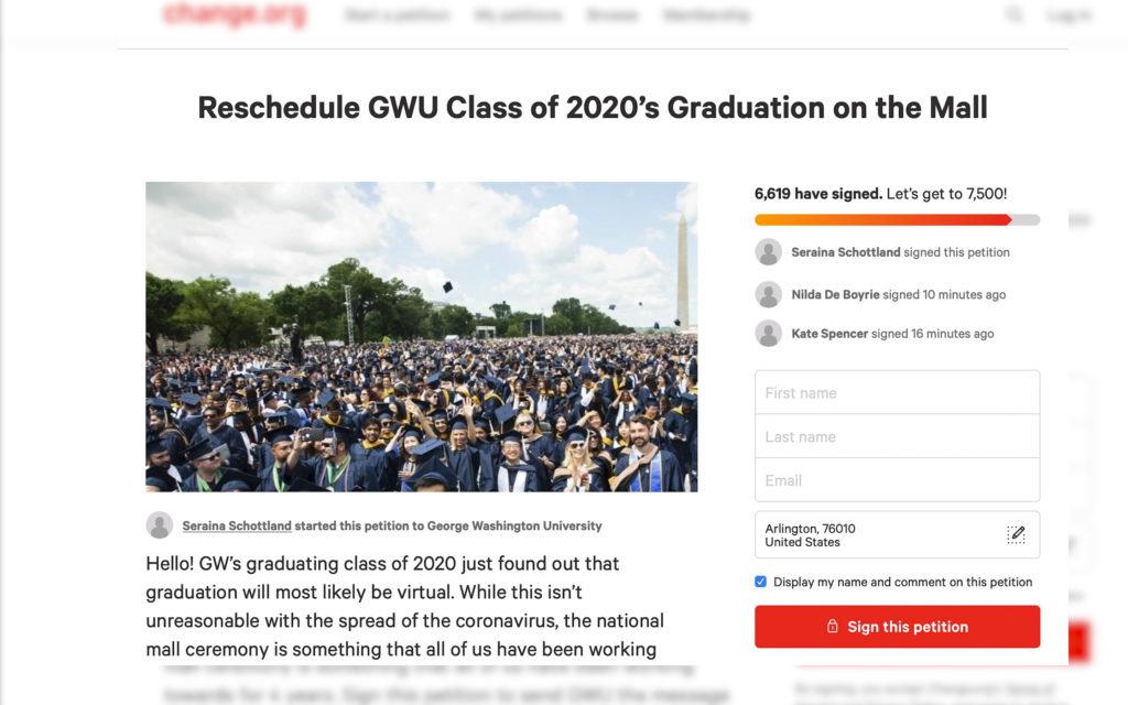 Senior Seraina Schottland launched a petition to reschedule Commencement for the Class of 2020. The ceremony will now be held alongside next year’s graduating class.