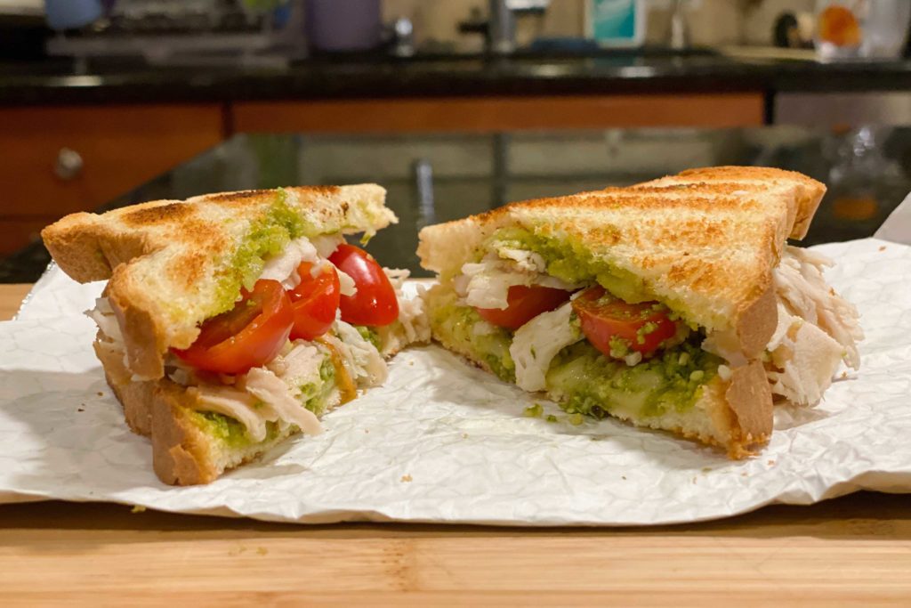 Try a turkey pesto sandwich for a step up from your everyday PB&J. 