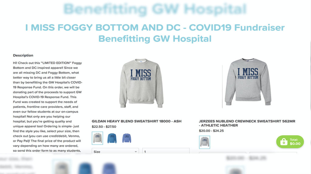 One of GW’s UTees Campus Managers, Samantha Walley, talks about how philanthropy is still happening even with students off campus and how people can help raise money for the GW Hospital Immediate Relief Fund.