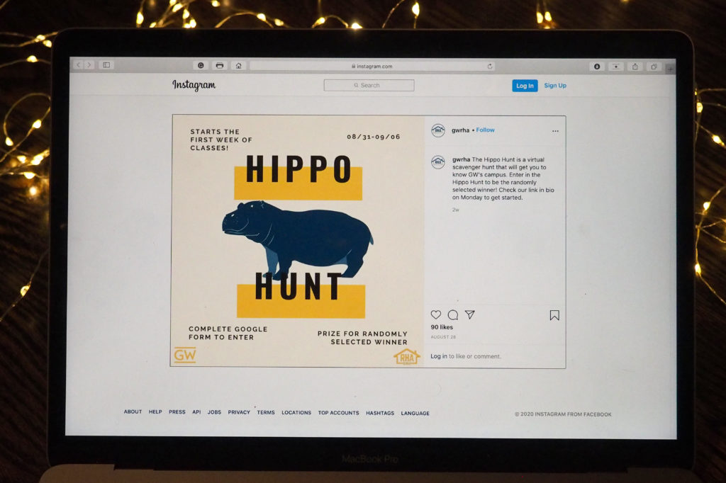 One event Residence Hall Association leaders hosted for incoming freshmen this year was a virtual scavenger hunt called Hippo Hunt. 