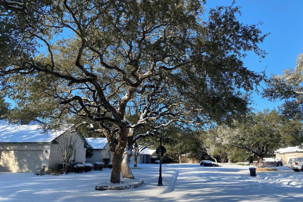 Snow blanketed areas across Texas following two weeks of a winter storm, leaving students without power and mentally and physically drained. 