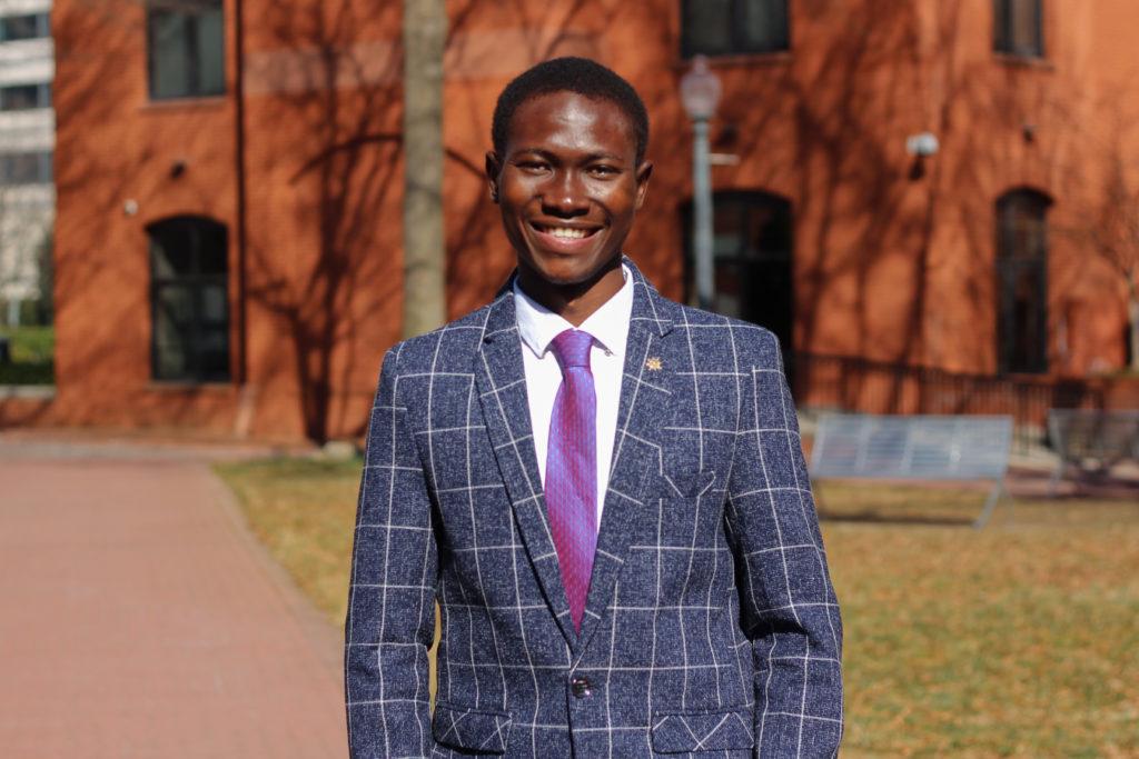 Junior and repeat candidate Christian Zidouemba hopes to leverage his connections to administrators through his on-campus jobs in a bid to improve the student experience. 