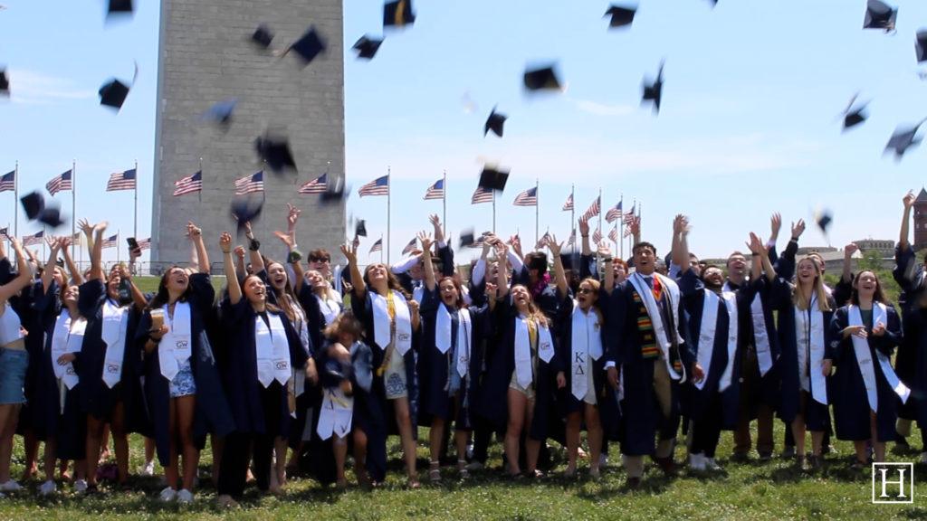 GW+held+a+virtual+graduation+this+year+due+to+the+COVID-19+pandemic%2C+but+the+class+of+2021+still+celebrated+together+on+the+National+Mall+and+at+sites+around+campus.