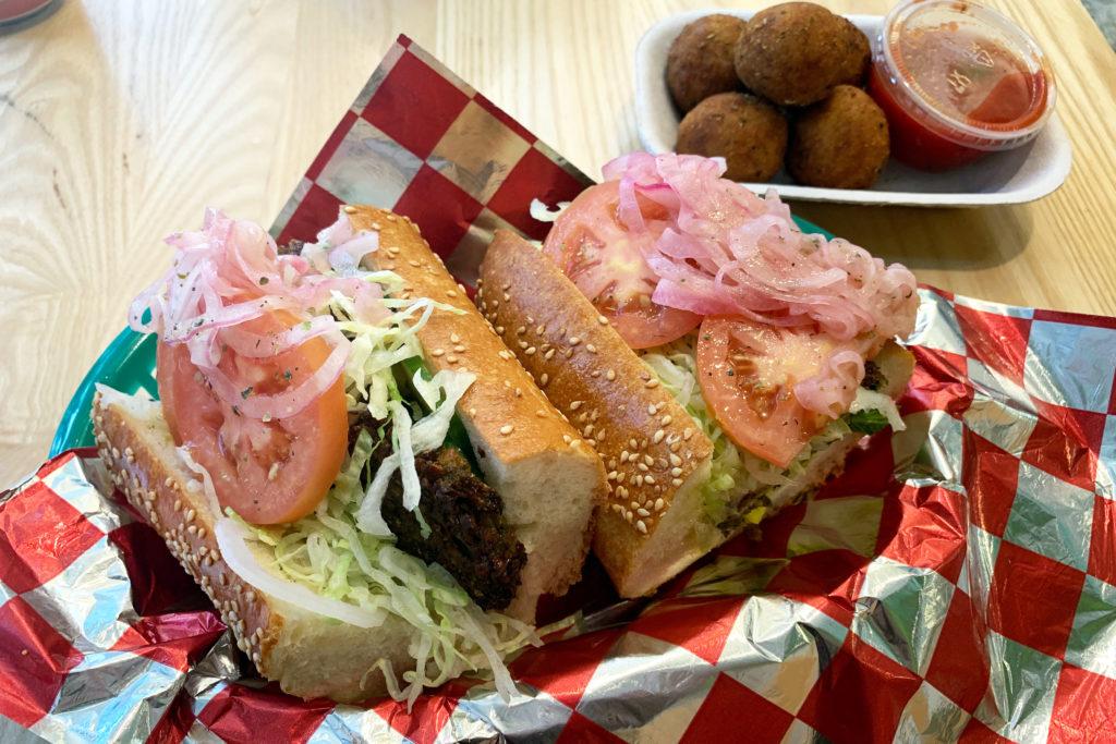 The subs pickled onions offer a tangy taste that pleasantly contrasts the other ingredients.