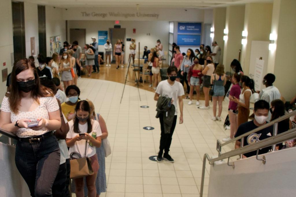 Some students said they had to leave the GWorld office and temporarily navigate campus without their card because they had scheduling conflicts and couldnt wait in the long line.