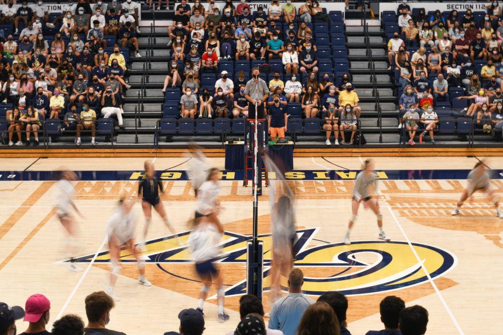 George’s Army was finally able fill the stands for last Sunday’s volleyball home opener as Smith Center returns to full capacity.