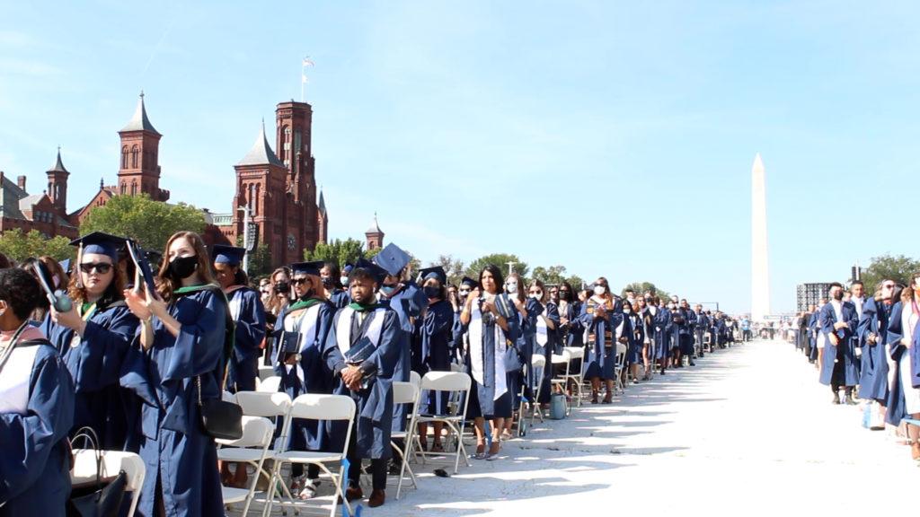 Warren+addresses+classes+of+2020+and+2021+at+postponed+Commencement