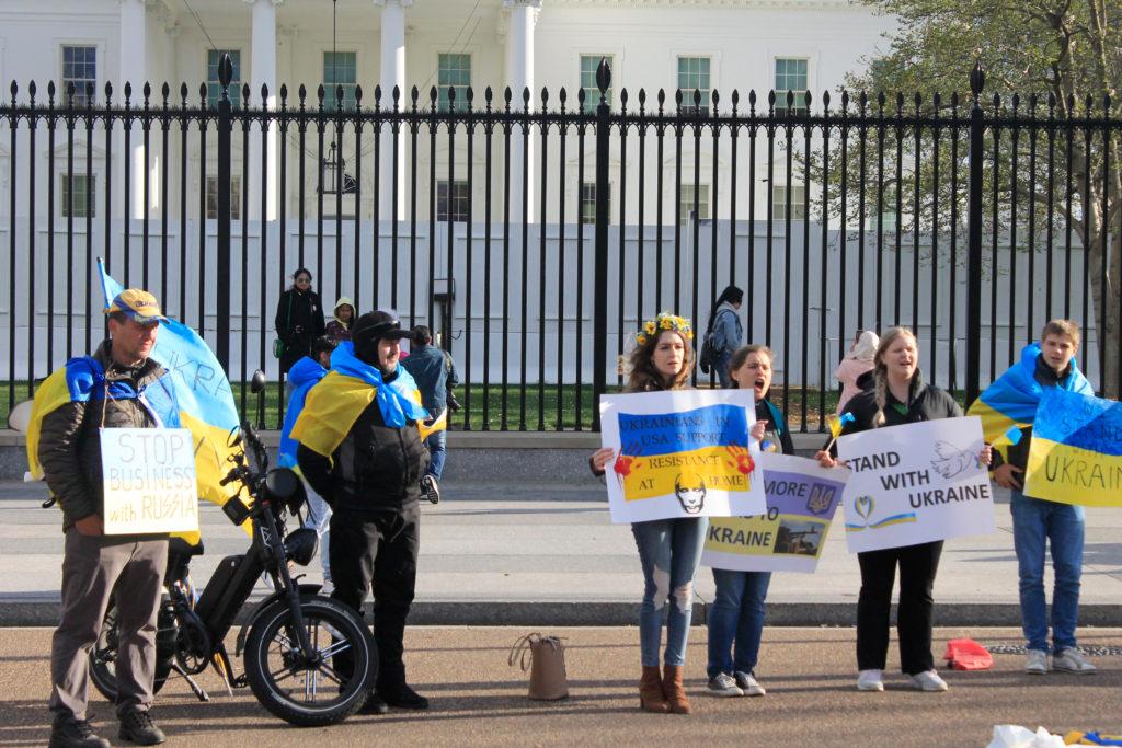 Protesters have gathered at the White House and other locations throughout D.C. since the Russian invasion of Ukraine.