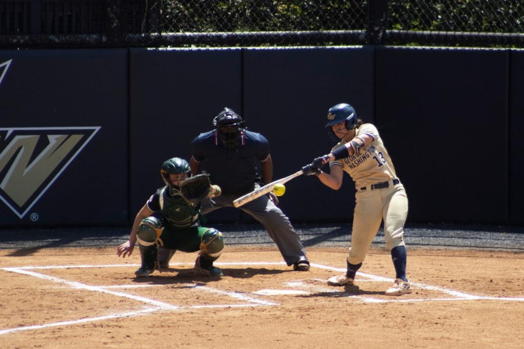 Graduate pitcher Sierra Lange tossed her second complete game of the series Tuesday and helped score a pair of runs for the Colonials from the dish. 
