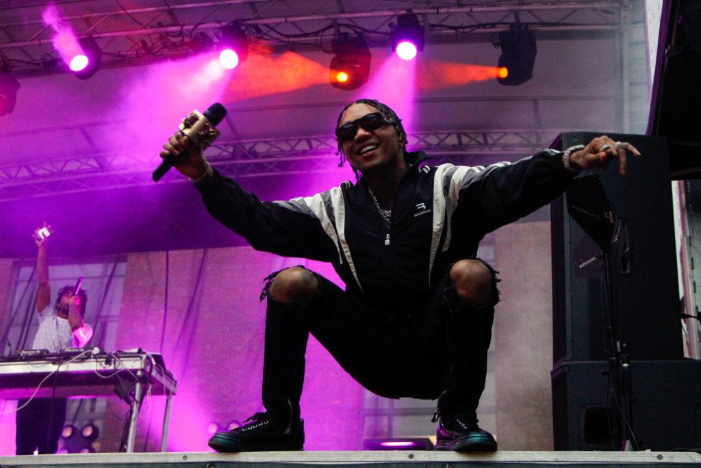 Swae Lee entertains a crowd of students at Spring Fling in University Yard in April.