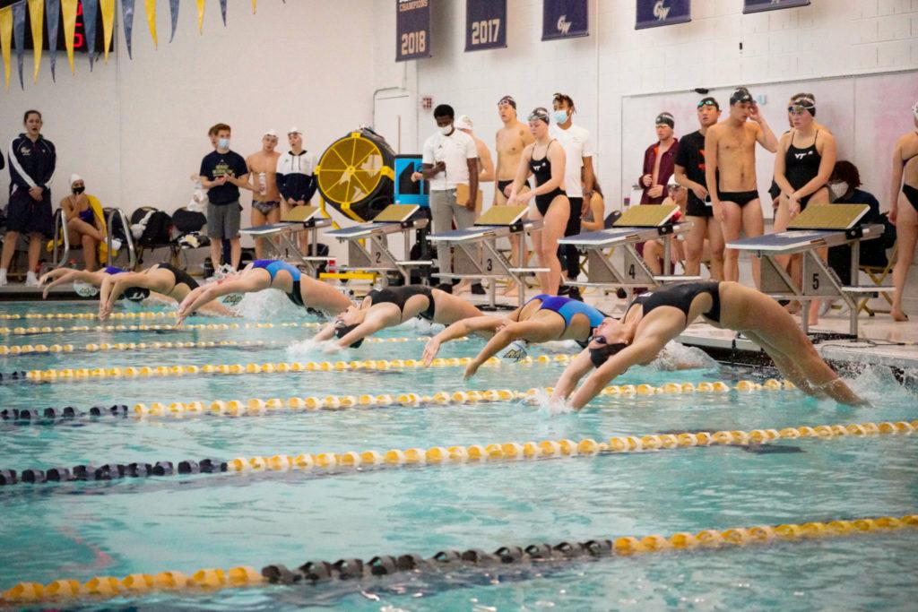 Women's swimming and diving won their second A-10 title in three years in February. 