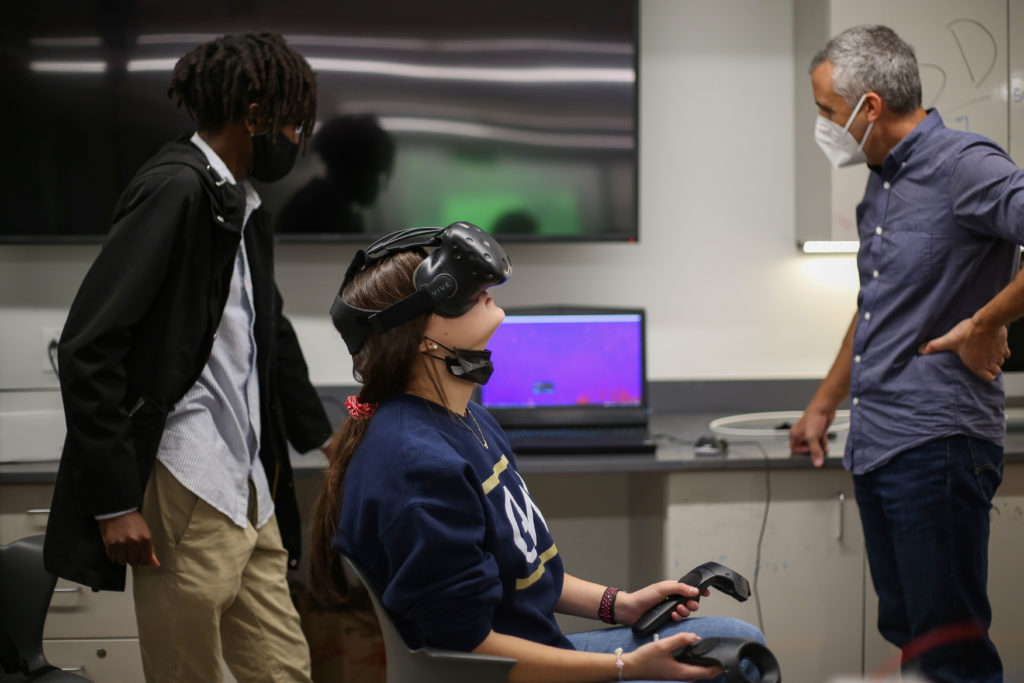 Sylvain Guiriec, an associate professor of astrophysics and an astrophysicist at NASA Goddard Space Flight Center, said he and senior Adellar Irankunda are coding a virtual reality program that will allow astronomy classes to view celestial bodies like the Milky Way galaxy.