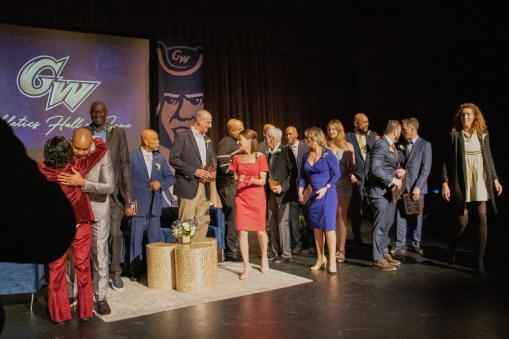 The induction ceremony for the Class of 2022 took place at the Betts Theatre Friday night where the audience, including top administrators, former inductees, current student-athletes and friends and family of this years inductees.