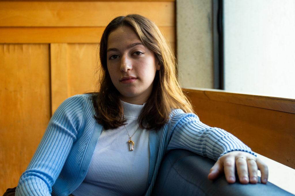 Student Association President Arielle Geismar sits in the University Student Center.