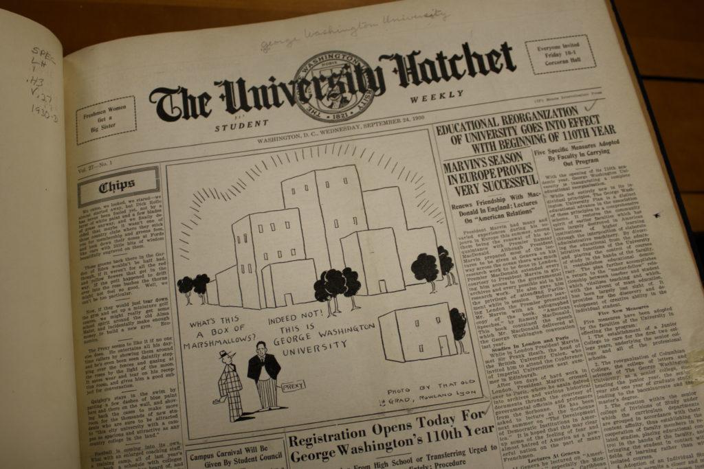 Gelman Library’s Special Collections Research Center houses Hatchet publications dating back to the newspapers conception, allowing researchers to peel back a deep layer of campus history.