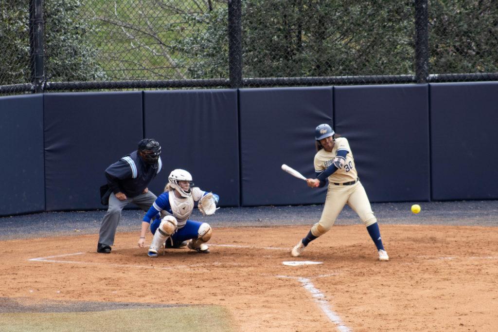 Utility player Mia Parker is batting for a .289 average with eight doubles and eight RBIs.