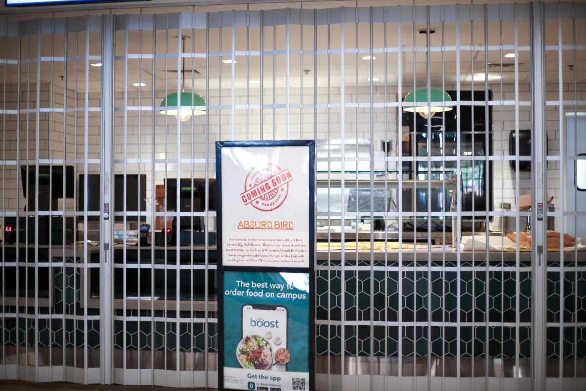 University officials constructed fried chicken shop Absurd Bird as the newest GWorld vendor to join the student center, along with Indian fast casual spot Chaat House.